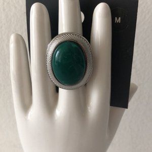 H&M Faux Malachite Green Ring Vtg Sz. Medium (7)